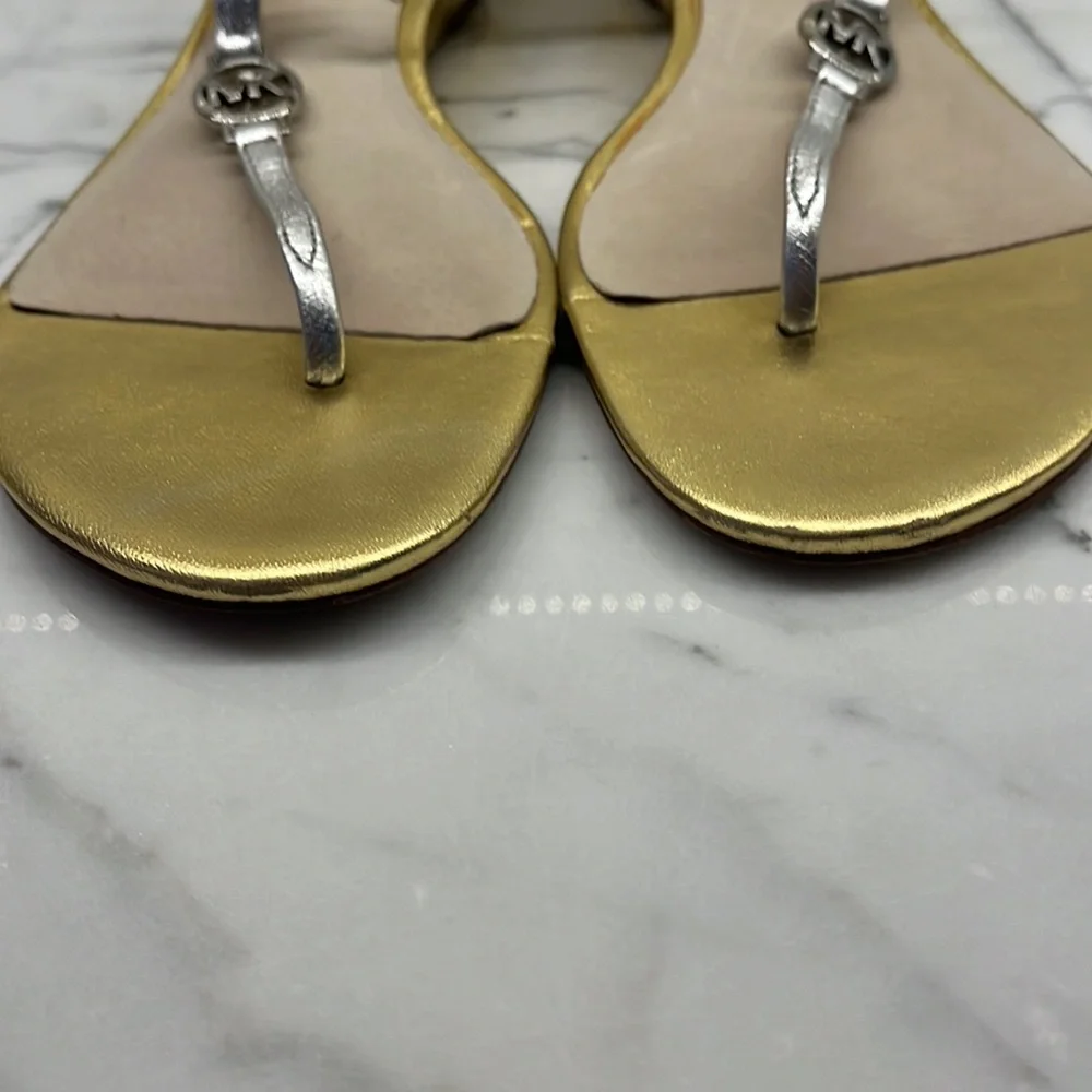 Michael Kors Gold and Silver Strappy Sandals - Picture 2 of 8